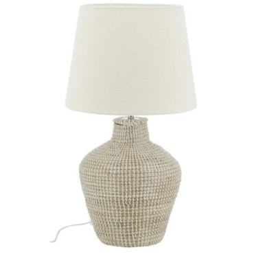 Lampe en jonc et coton