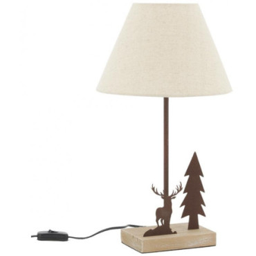 Lampe en métal et bois