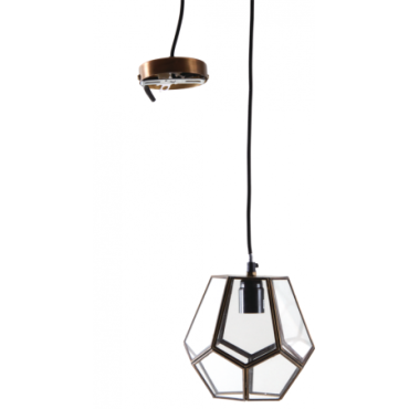 Lampe suspension en laiton et verre