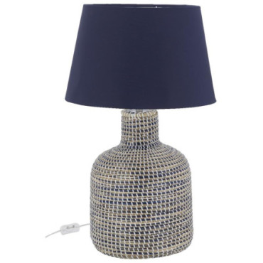 Pied de lampe en jonc et coton