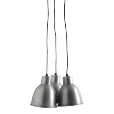 Suspension 3 lampes en zinc antique