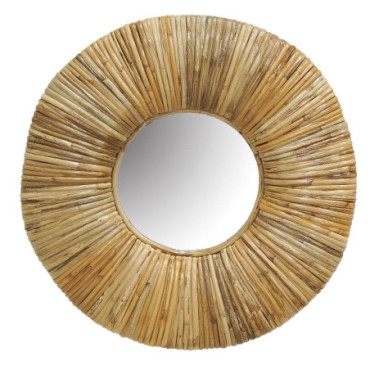 Miroir en rotin naturel