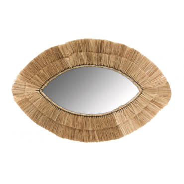 Miroir oeil en jonc naturel