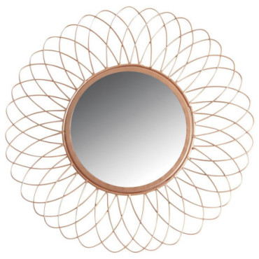 Miroir rond en métal cuivré