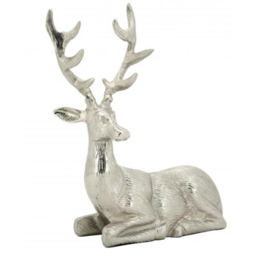 Cerf couché en aluminium