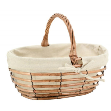 Panier ajouré en osier et jute