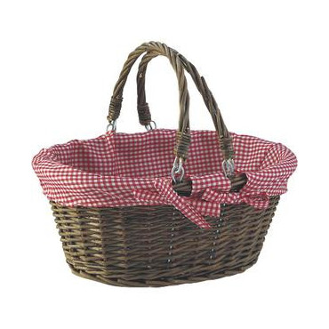 Panier en osier doublure vichy