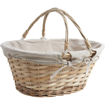 Panier en osier et bois blanc