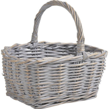 Panier en osier fort gris