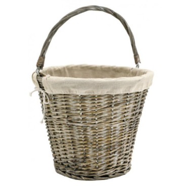 Panier en osier gris