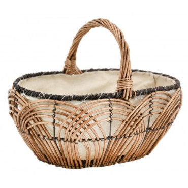 Panier en osier lacerie et jute