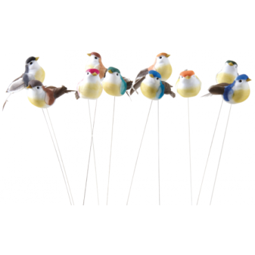 Piques décoratifs oiseaux x10