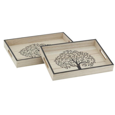 Plateaux rectangulaires en bois naturel