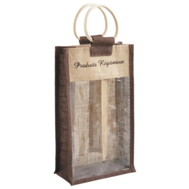 Sac 2 bouteilles en jute