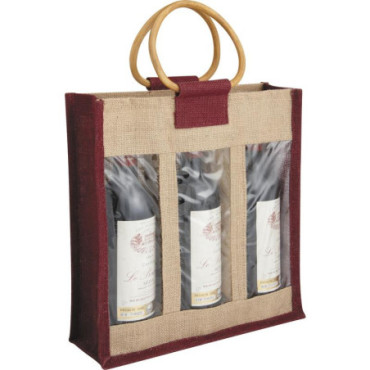 Sac 3 bouteilles en jute