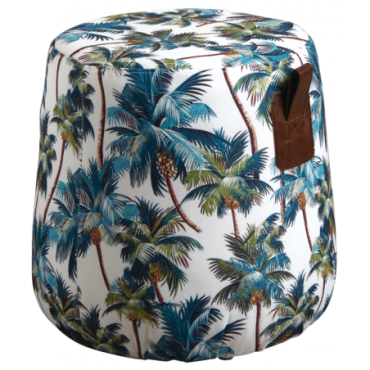 Pouf en tissu imprimé jungle