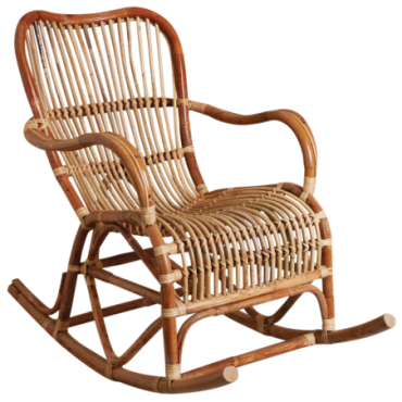 Rocking chair en rotin brut