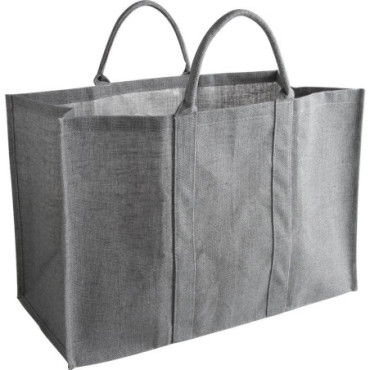 Sac à bûches en jute gris