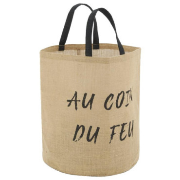 Sac à bûches en jute naturel