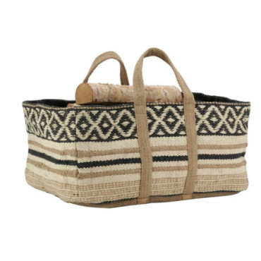 Sac à bûches en jute naturel et teinté