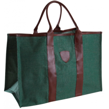 Sac à bûches en jute plastifié vert