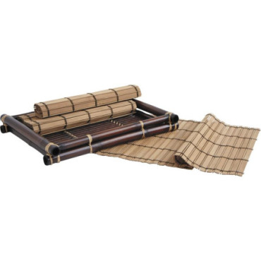 sets de table en bambou + 1 plateau x4