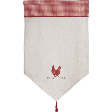 Rideau motif poule