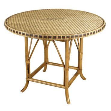 Table en manau et rotin