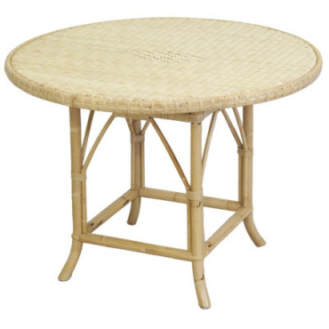 Table en rotin naturel