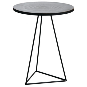 Table ronde en métal zinc antique