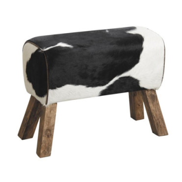 Tabouret en peau de vache et bois