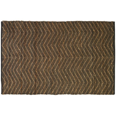 Tapis en jute et coton marron