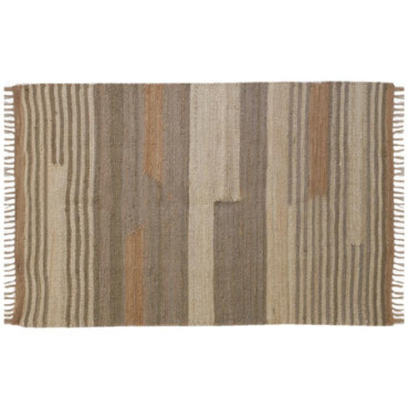 Tapis en jute naturel et coton