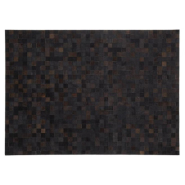 Tapis en peau de vache noire