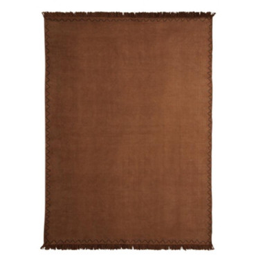 Tapis marron en coton