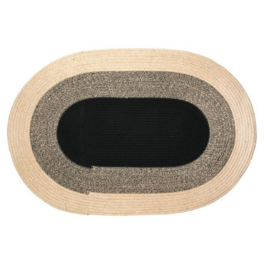 Tapis oval en jute naturelle et teintée