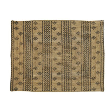 Tapis rectangulaire en jute naturelle et teintée