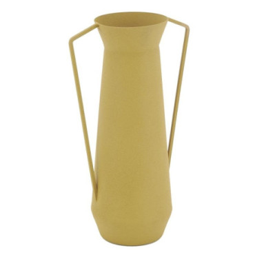 Vase amphore en métal teinté jaune