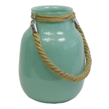 Vase en verre teinté turquoise