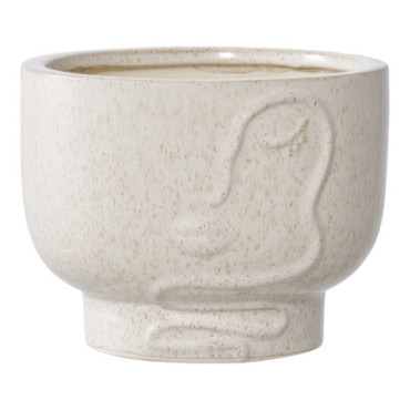 Cache-pot céramique beige 15x12 cm