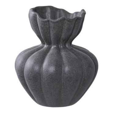 Vase céramique noir 17.2x19.4 cm