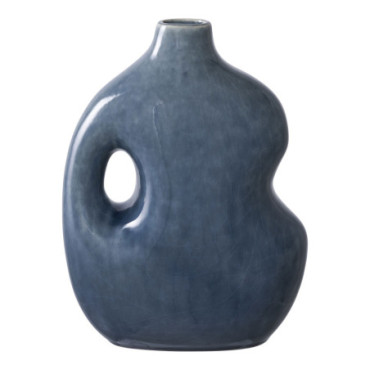 Vase céramique bleu 18.5x9.5x24.5 cm