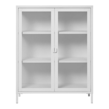 Vitrine Brisbane blanc 80x40x101 cm