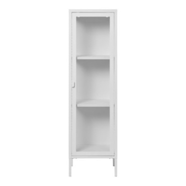 Vitrine slim Brisbane blanc 40x35x140 cm