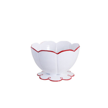 Bol sur pied Saga Blanc/Rouge Petit