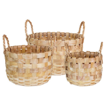 Panier en bois Klara Nature S/3