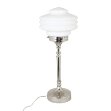 Lampe de table Valter Nickel/Blanc Opale