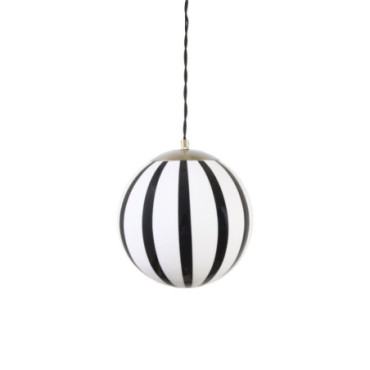 Lampe à suspension Alba Opal Noir/Blanc Petite