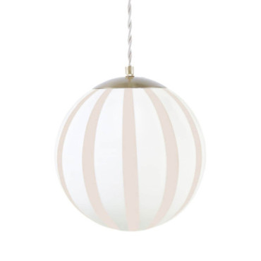 Lampe à suspension Alba Opale Beige/Blanc Grande