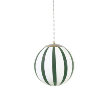 Lampe à suspension Alba Opale Vert/Blanc Petit modèle